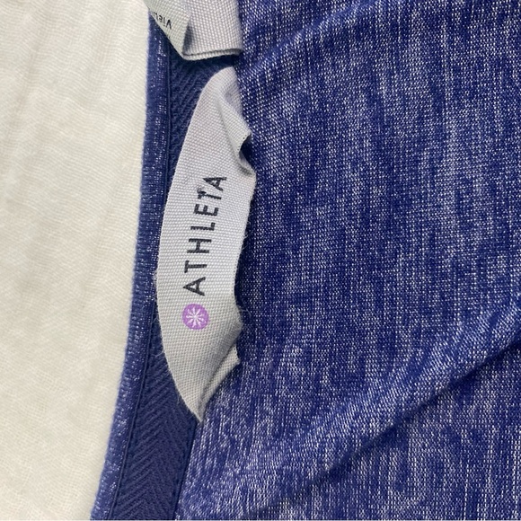 Athleta Tulip Dress Heathered Ruched Long Sleeve Blue Athletic Dress Size Small - Picture 7 of 11